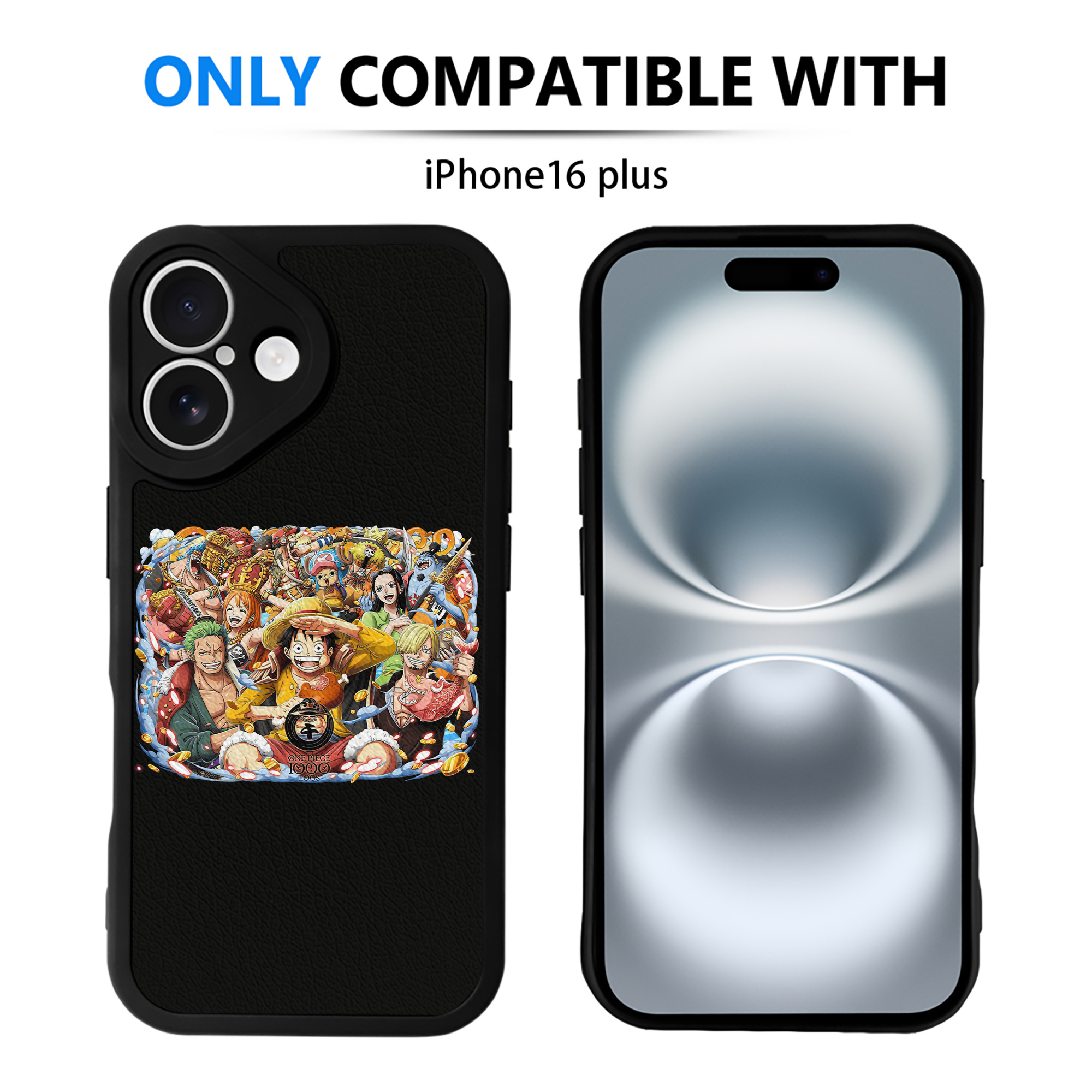 （画像用） ワンピース モンキー・D・ルフィ ONE PIECE Monkey D. Luffy 【iPhone 16シリーズ対応】シリコンスマホケース（レザー調） 材質：シリコン